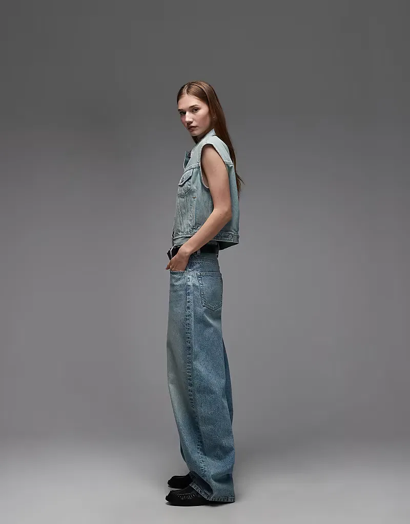 Джинсовый жилет-трак в стиле 90-х Levis Levi's, светло-синий — фото 3