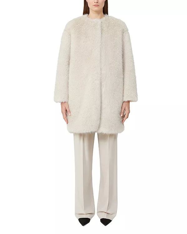 

Пальто из искусственного меха Eros Max Mara Studio, бежевый