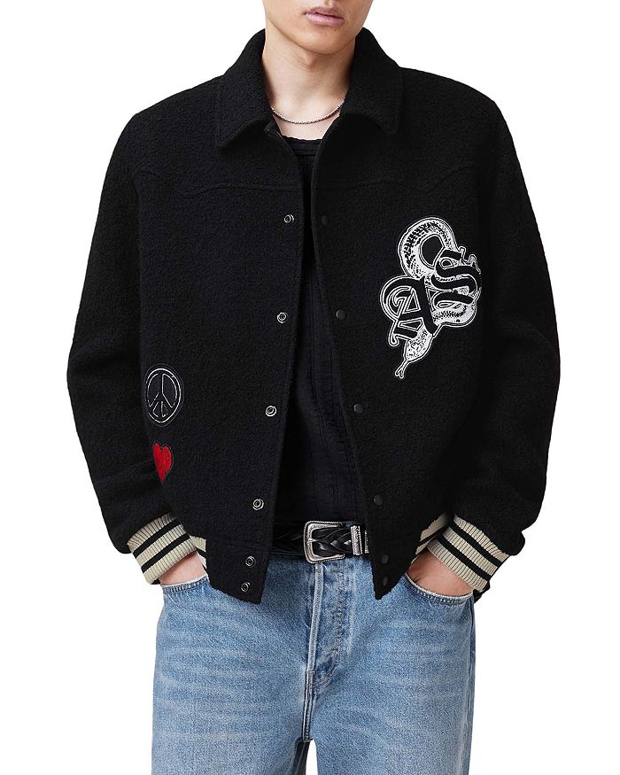 

Куртка-бомбер Ambaum Varsity ALLSAINTS, черный