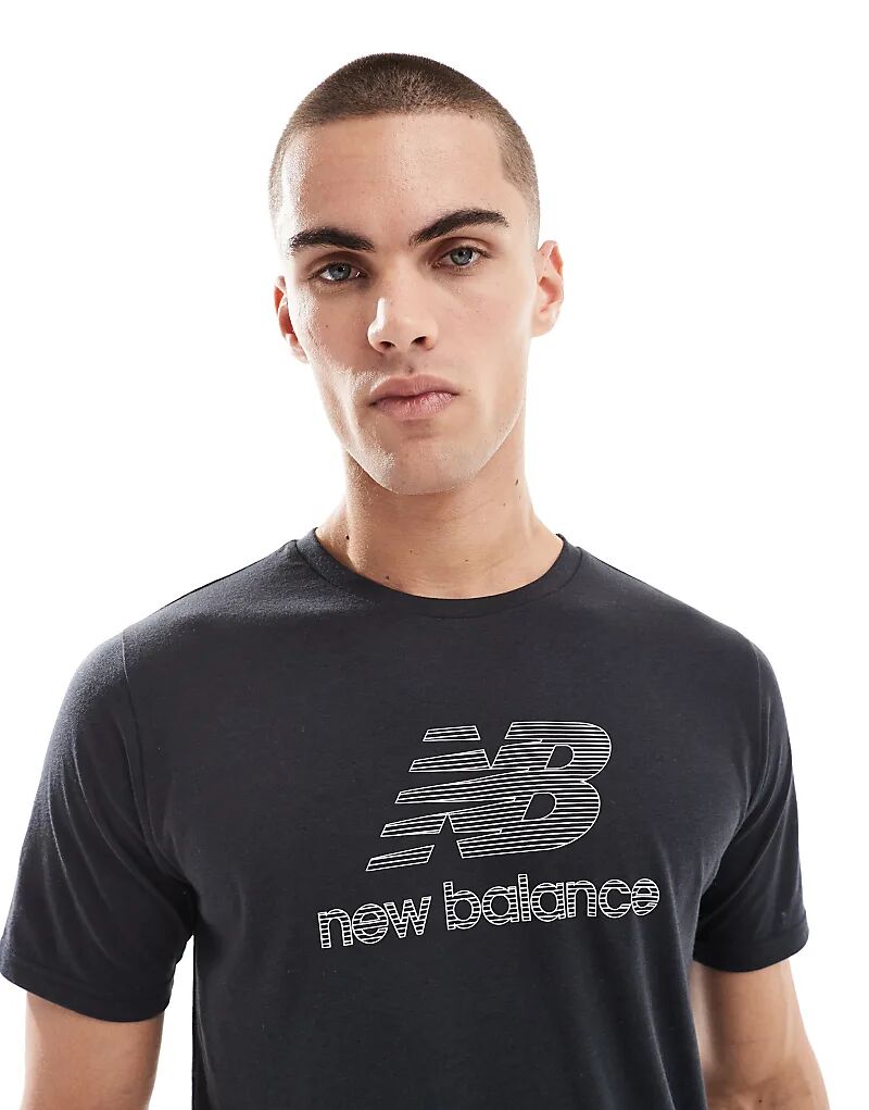 

Футболка с логотипом New Balance Heathertech черного цвета
