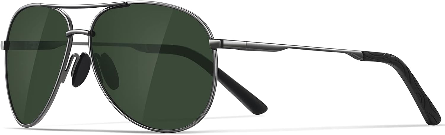 

Солнцезащитные очки для мужчин, поляризованные, авиаторские, для мужчин и женщин, для рыбалки, вождения, с металлической оправой и защитой от УФ-излучения UV400 phikttu, Gun Frame G15 Lens