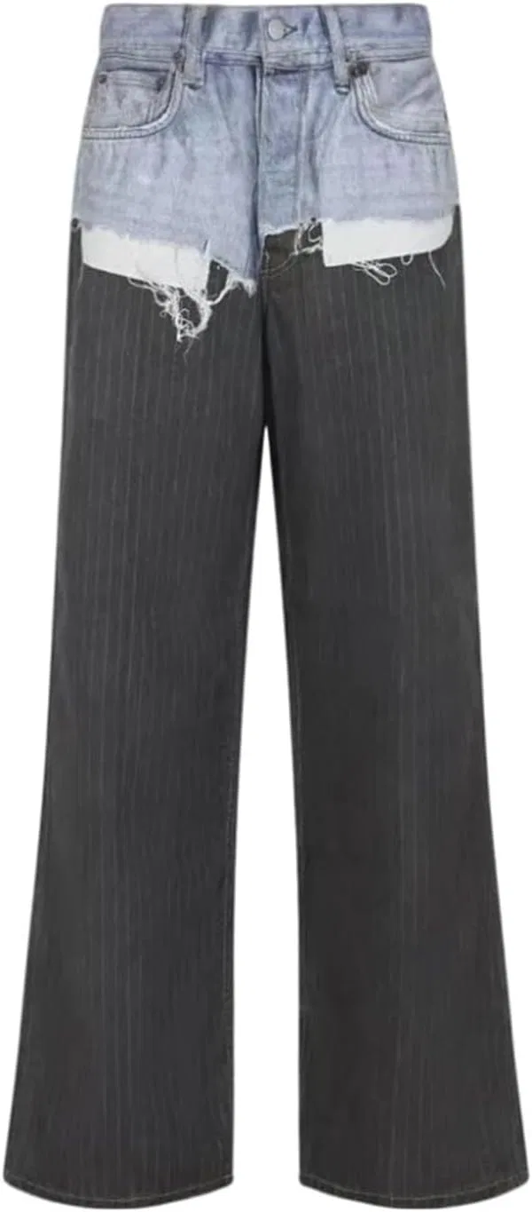 Джинсы принт в полоску Women's Straight Leg Jeans, 841