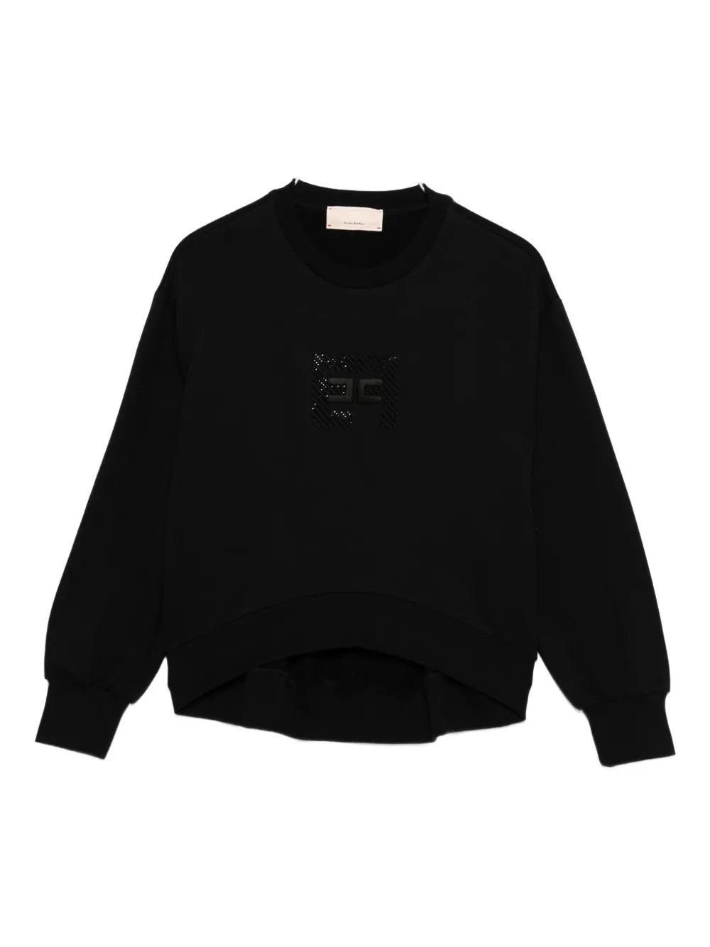 

Хлопковая толстовка с вышитым логотипом Elisabetta Franchi La Mia Bambina, черный