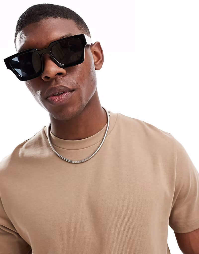 

Солнцезащитные очки Jack & Jones квадратные, черного цвета