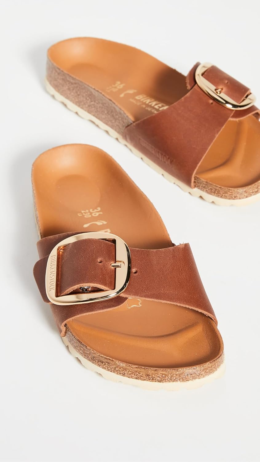 Женские сандалии Birkenstock Madrid с открытым носком, черно-белая кожа — фото 2