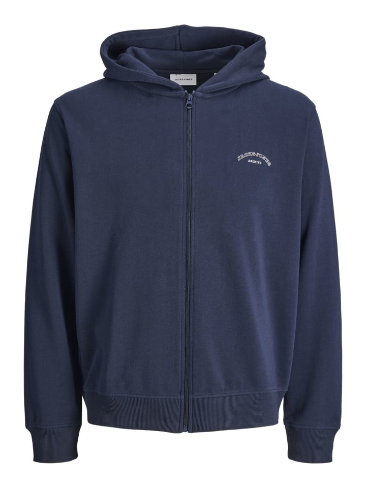 

JACK & JONES Junior Толстовка с капюшоном JJCOLLEGE LOGO SWEAT ZIP HOOD JNR темно-синего цвета, модель Blazer