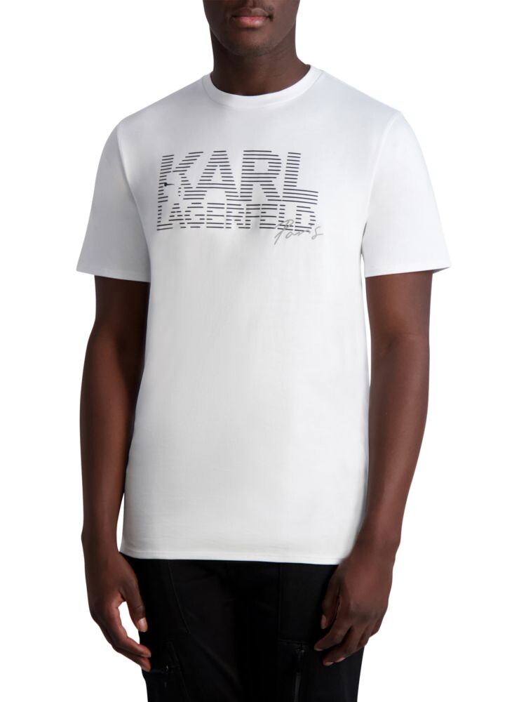 

Хлопковая футболка с логотипом Pima Karl Lagerfeld Paris, белый