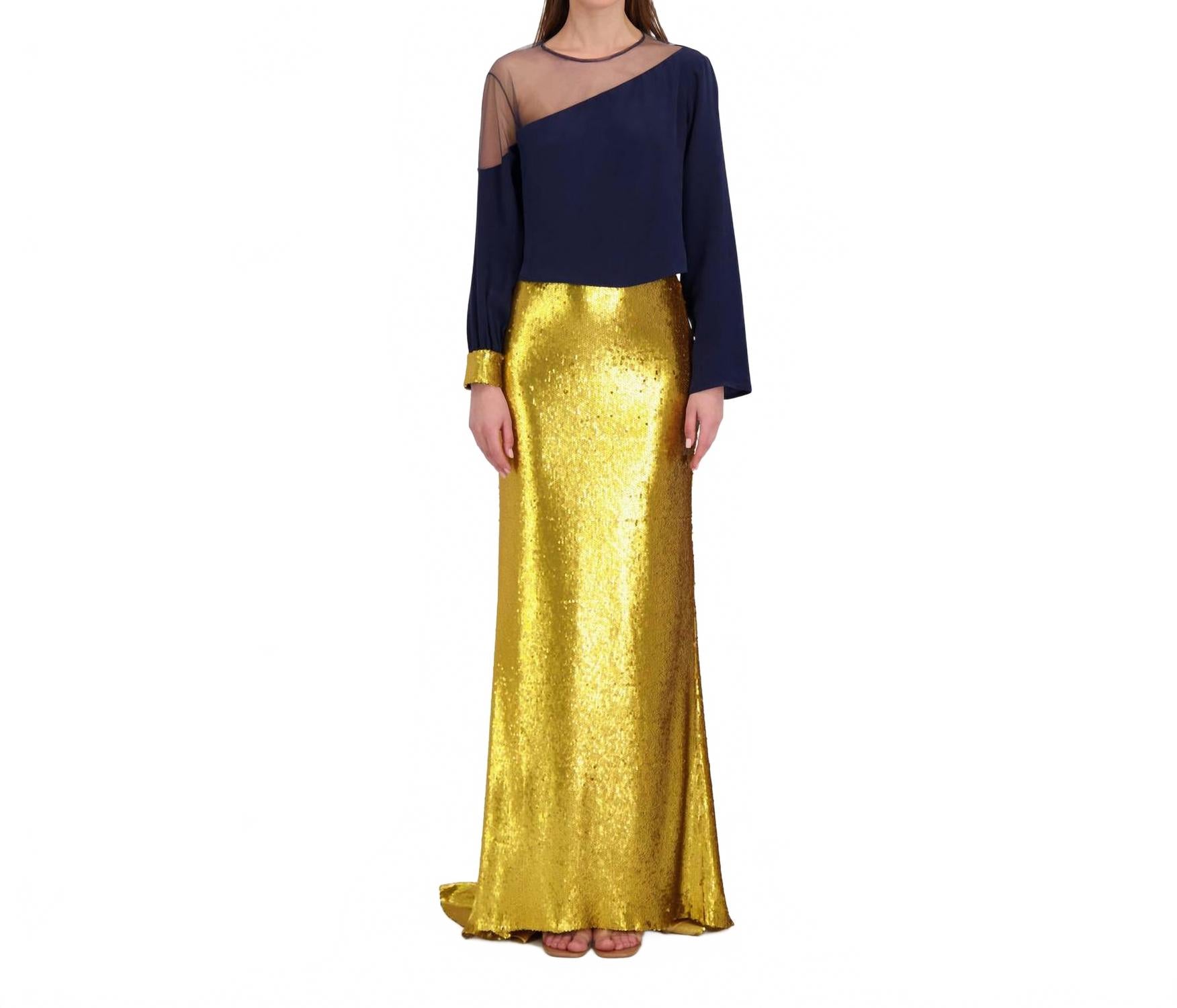 

Блестящая юбка с пайетками в золотистом цвете Sun Gold BethelHelena