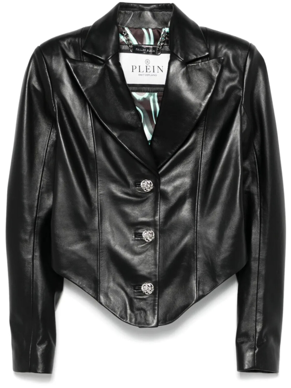 

Кожаный блейзер Philipp Plein, черный