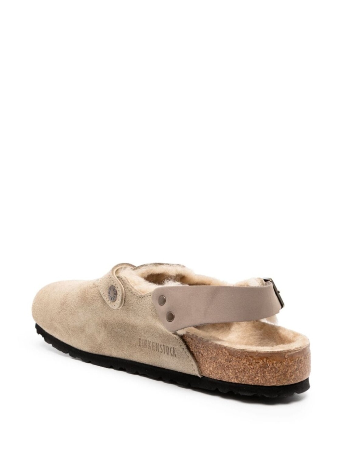 Мюли Birkenstock Tokio Shearling Suede Leather, серый — фото 3