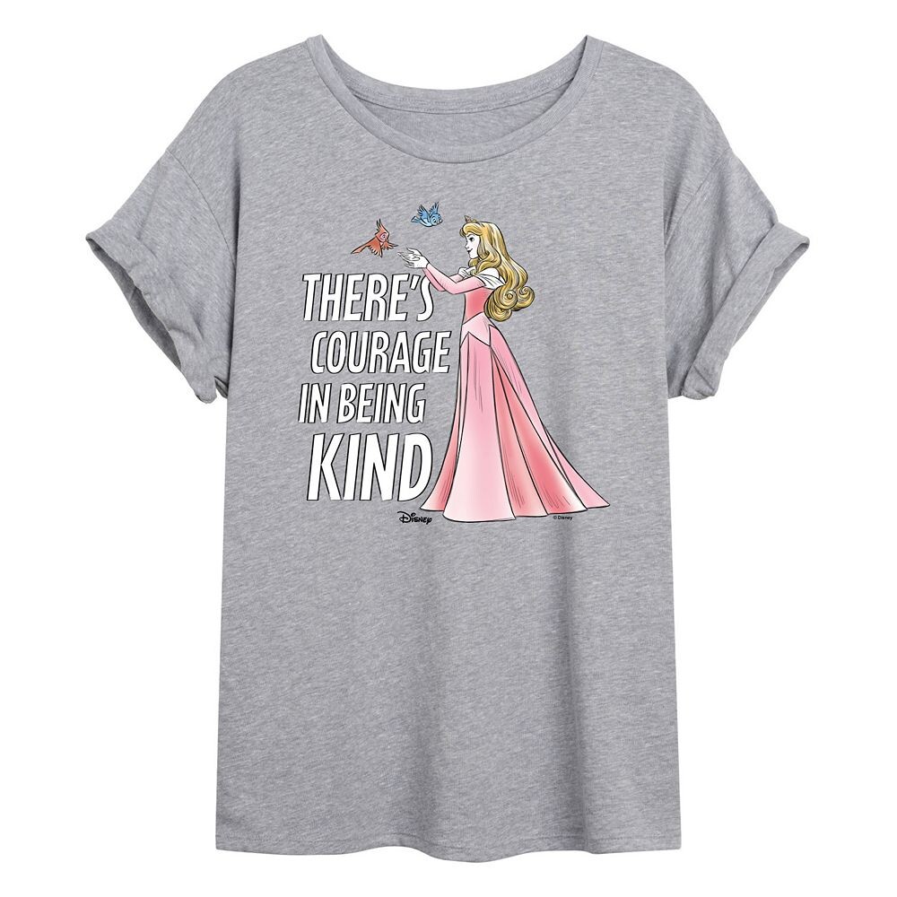 

Струящаяся футболка Disney Princess Aurora Juniors Courage In Be Kind, цвет Heather Gray