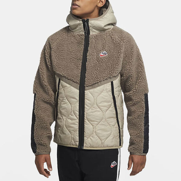 Куртка Nike Sportswear Hooded Fleece Jacket Men Brown Camel, цвет camel — фото 4