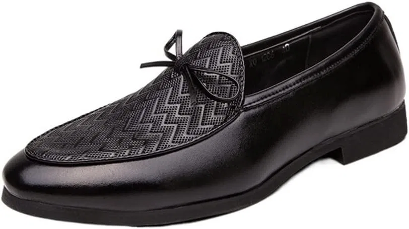Лоферы кожаные Mens Loafers Tassel, черный SayfuR