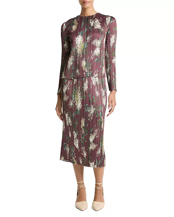 

Сиреневая плиссированная юбка Vince, красный