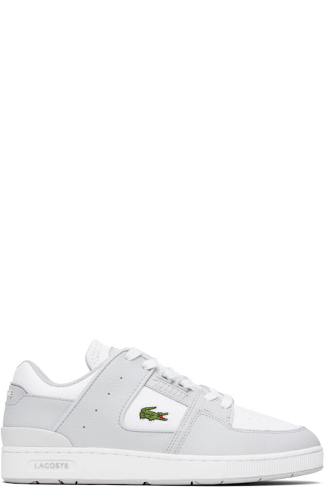 

Белые и серые кожаные кеды Court Cage Lacoste