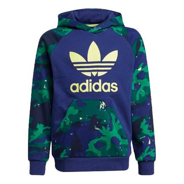 

Толстовка с капюшоном с принтом камуфляжа Adidas, синий