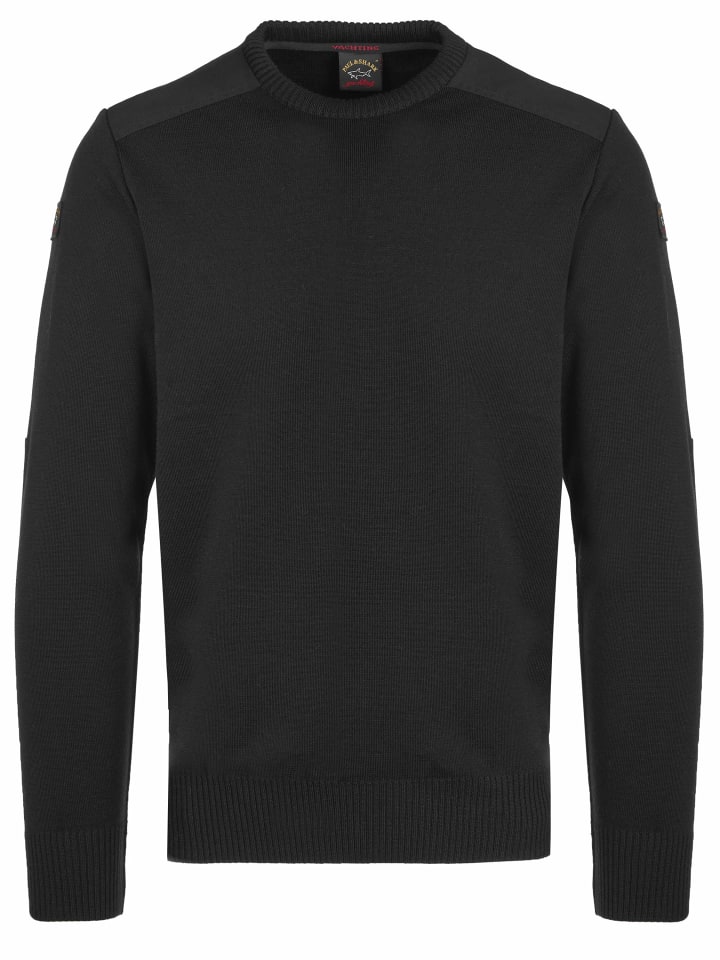 

Мужской свитер с круглым вырезом черного цвета Paul & Shark