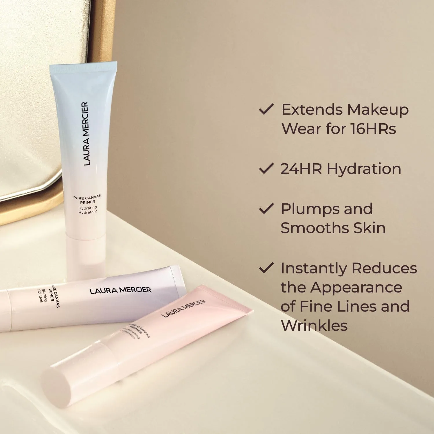 Праймер Laura Mercier Pure Canvas улучшает и продлевает стойкость макияжа, обладает увлажняющими, матирующими и осветляющими свойствами, обеспечивает естественный, матовый и сияющий финиш. 28.63 г (1 шт.), Translucent — фото 4