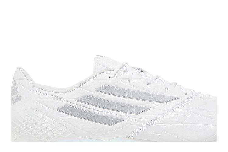 Бутсы adidas Adizero F50 4 Leather FG 'White Silver Metallic', белый — фото 3
