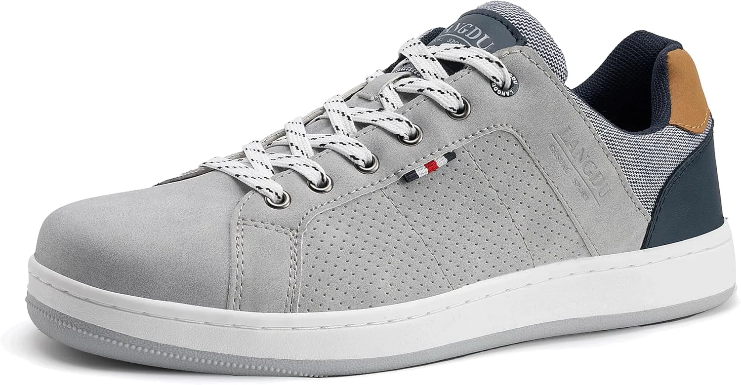 

Мужские повседневные кроссовки, модные, дышащие, удобные для ходьбы, размер 8-12 LANGDU, серый