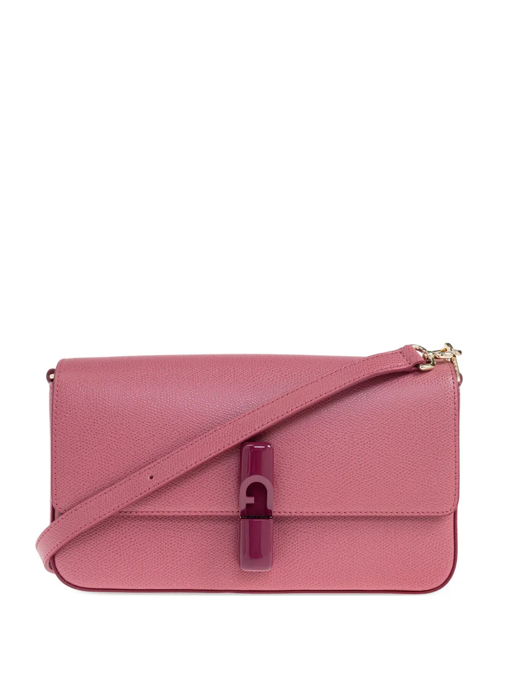 

Кожаная сумка на плечо с клапаном Furla, розовый