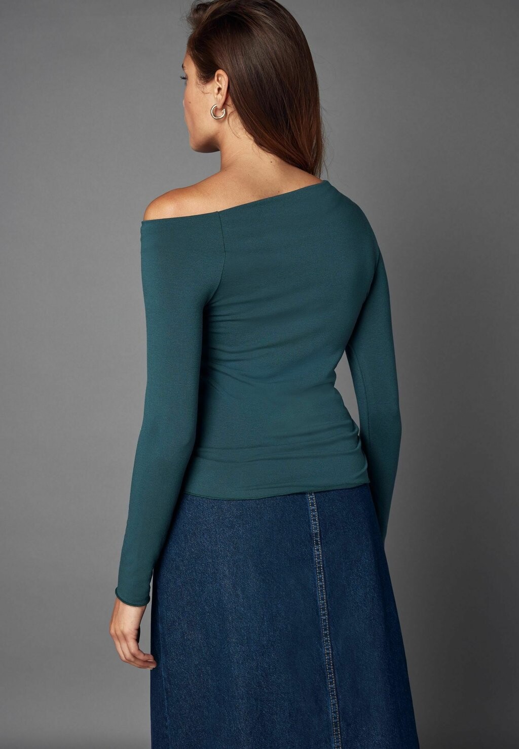 

Топ с длинными рукавами ASYMMETRIC GATHERED Next, зеленый