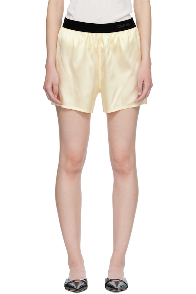

Tom Ford Желтые боксерские шорты из эластичного шелкового атласа