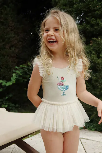 Купальник детский цельнокроеный Amandine Swimsuit Konges Sløjd, бежевый