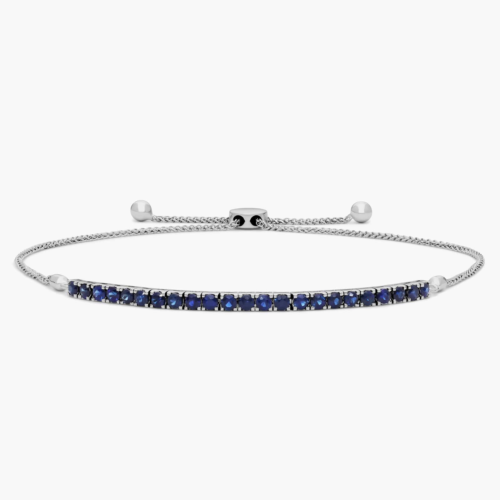 

Браслет Riviera Pavé Sapphire Bolo из 14-каратного белого золота Blue Nile