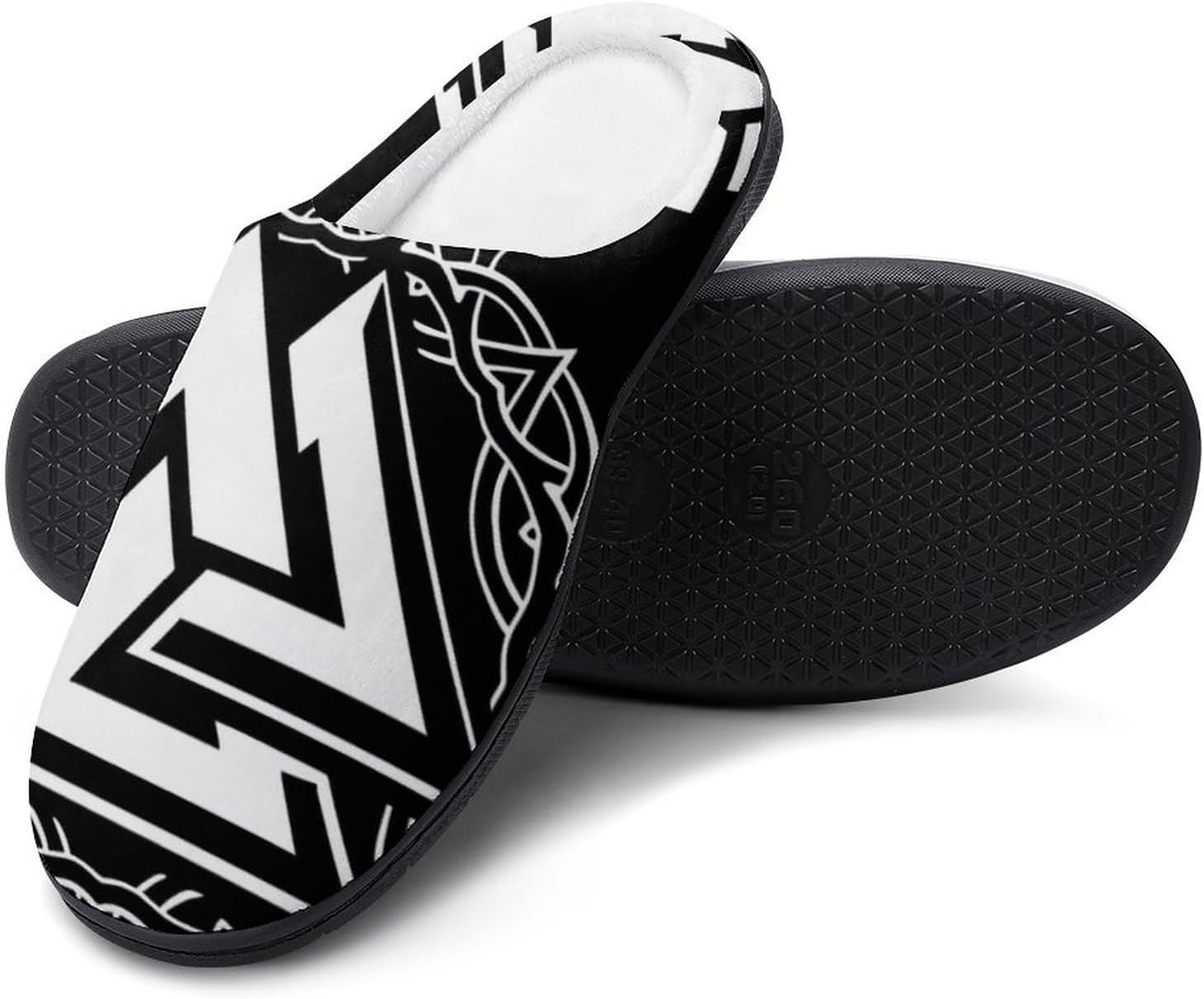 

Удобные и мягкие зимние тапочки Viking с эффектом памяти, мужские теплые домашние тапочки с мехом, легкая резиновая подошва Yxhzyhy, Viking Runes