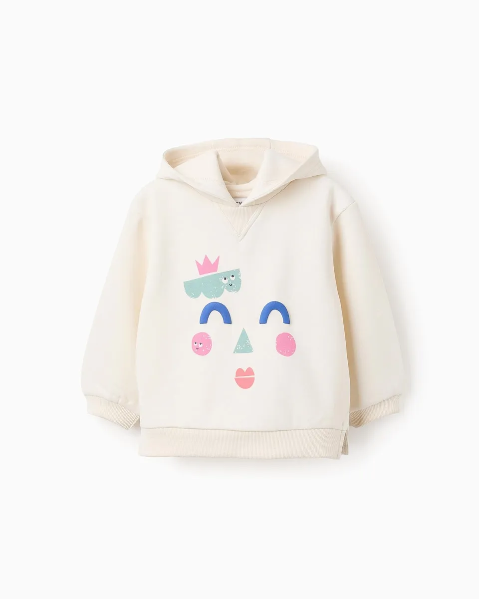 

Детская толстовка с длинными рукавами белого цвета Zippy