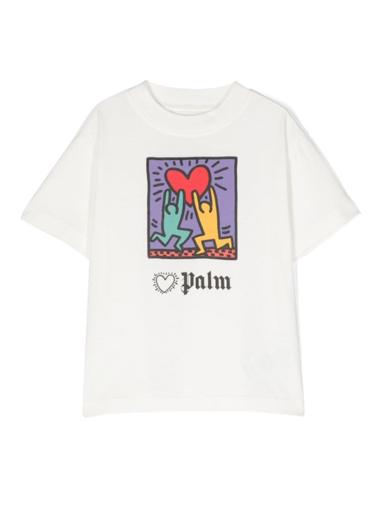 

Palm Angels Kids футболка с принтом из коллаборации с Keith Haring, белый