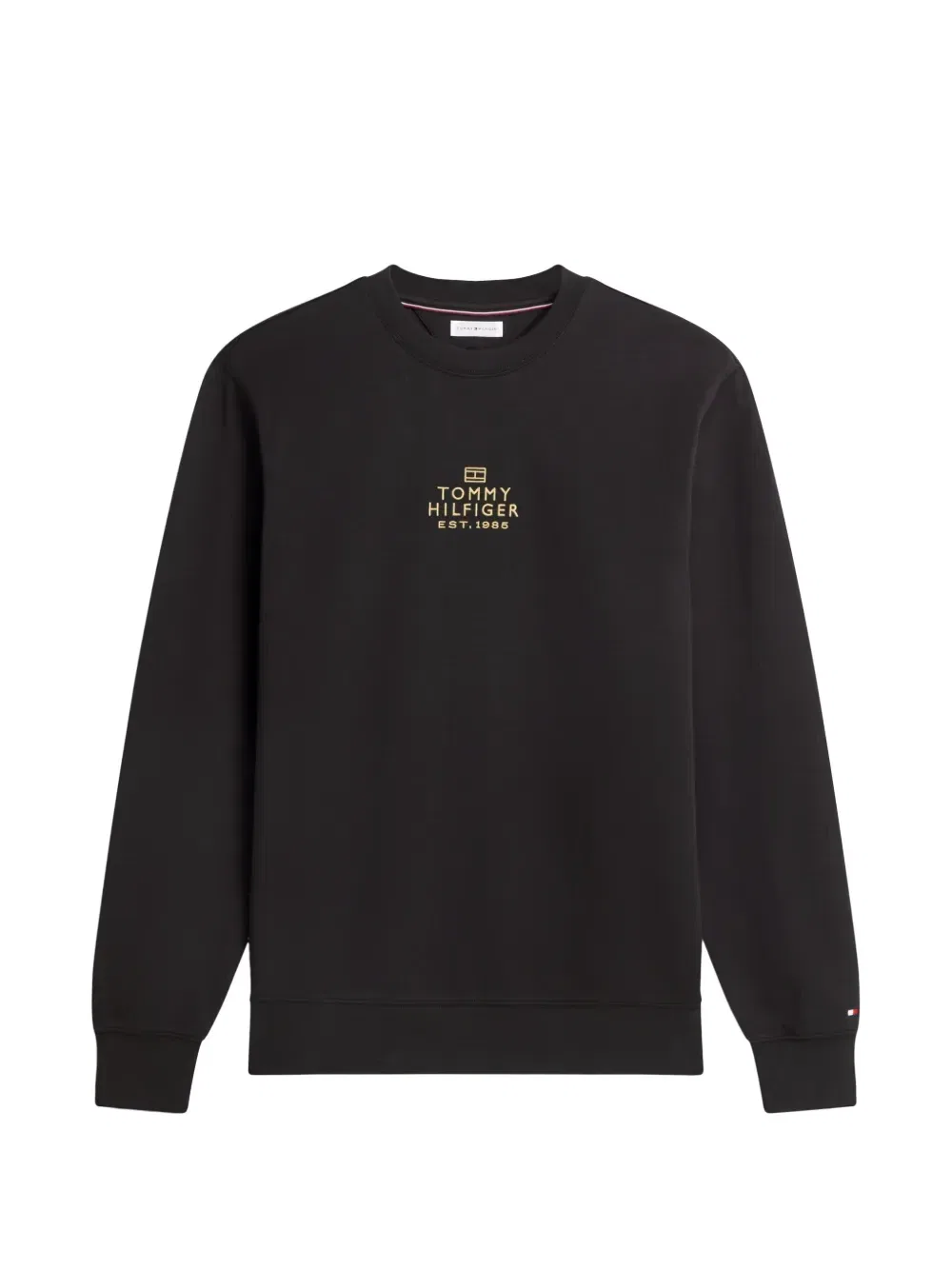 Джемпер с вышитым логотипом и круглым вырезом Tommy Hilfiger, черный