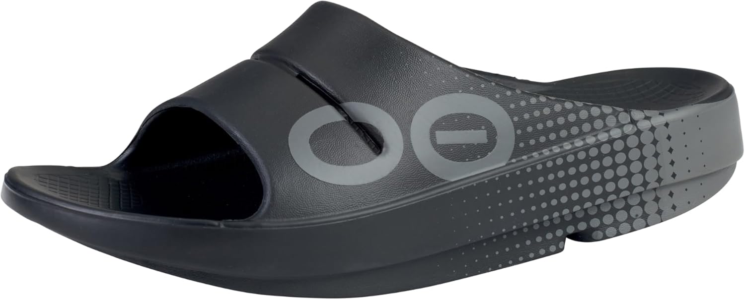 

OOFOS унисекс-взрослые спортивные шлепанцы Ooahh, черный