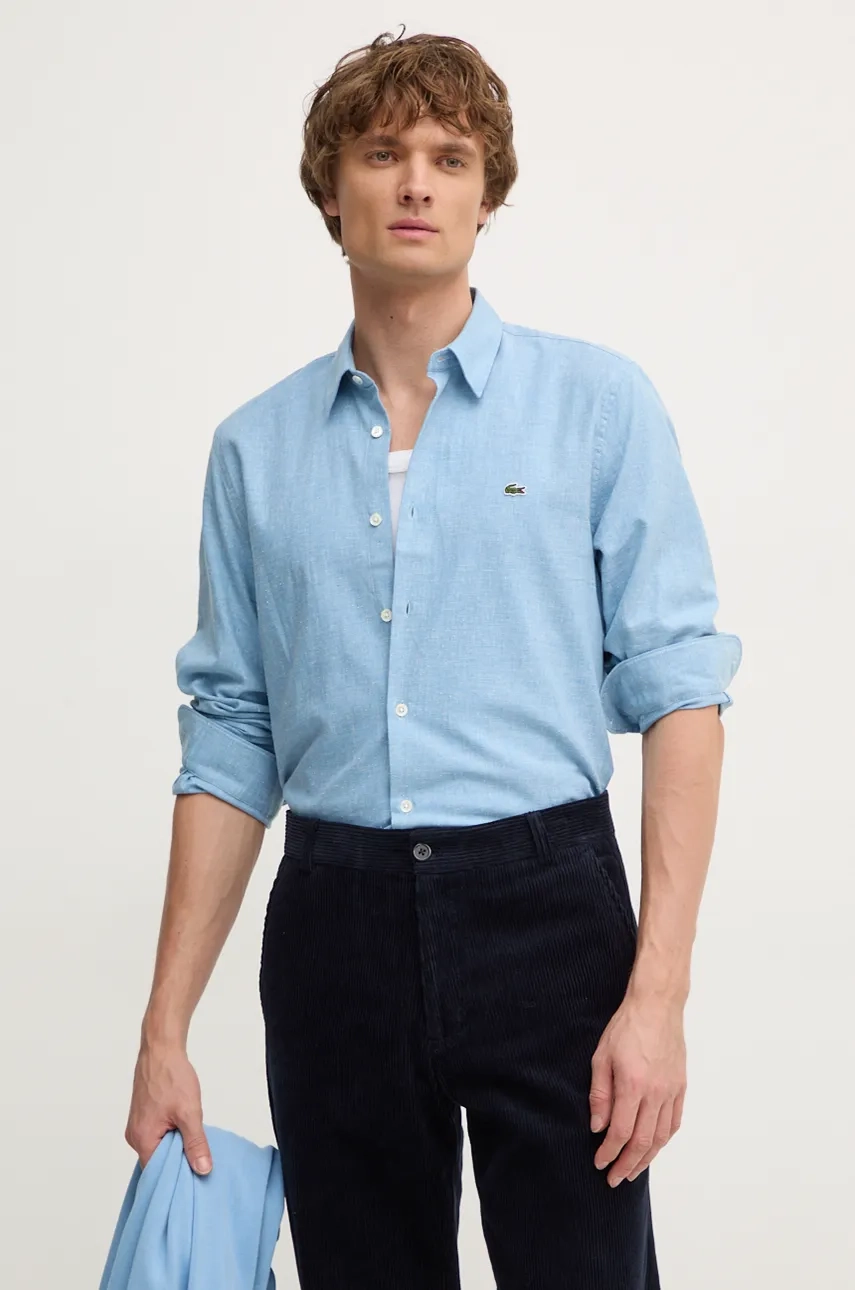 

Хлопковая рубашка Lacoste, синий