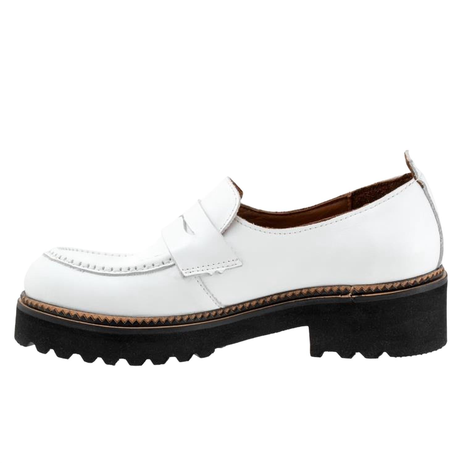 Женские мокасины Annie Lugged Loafer - Medium In White Alexandra Bueno — фото 2