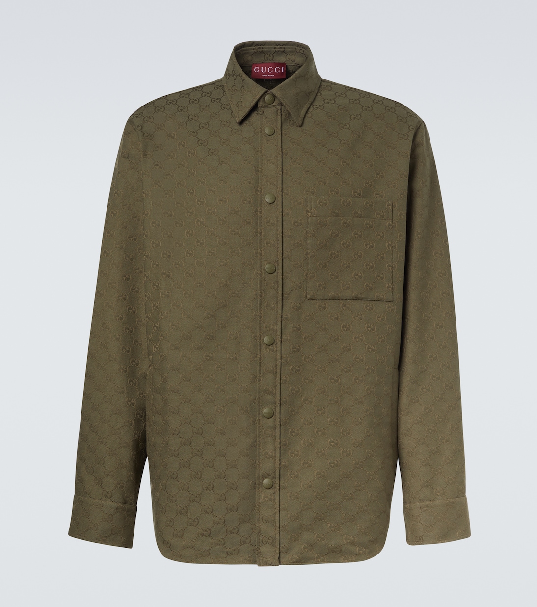 

GG Canvas рубашка из хлопковой смеси Gucci, Rusty Green