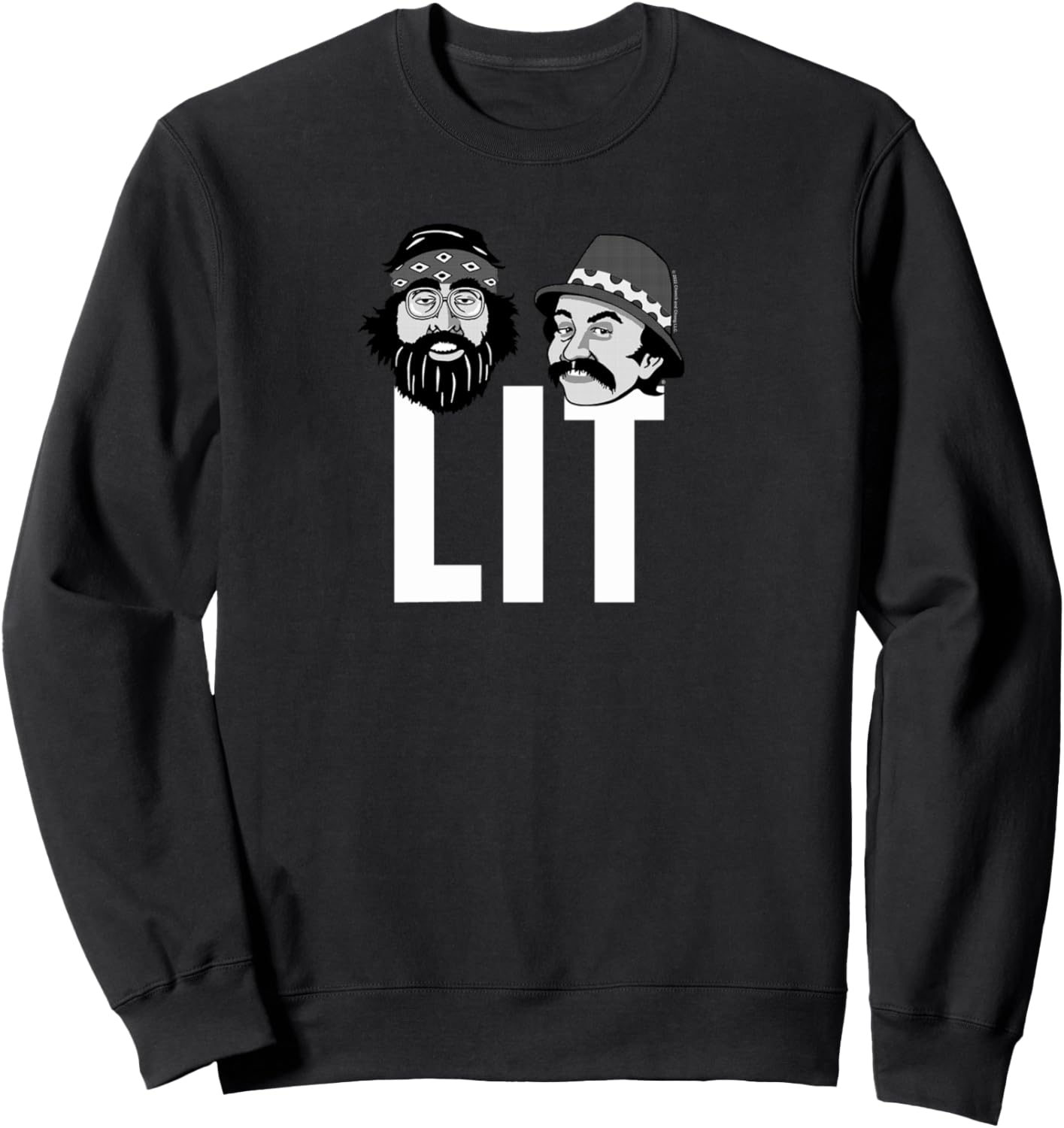 

Толстовка Cheech & Chong LIT с мультяшными лицами, черная, Черный, Толстовка Cheech & Chong LIT с мультяшными лицами, черная