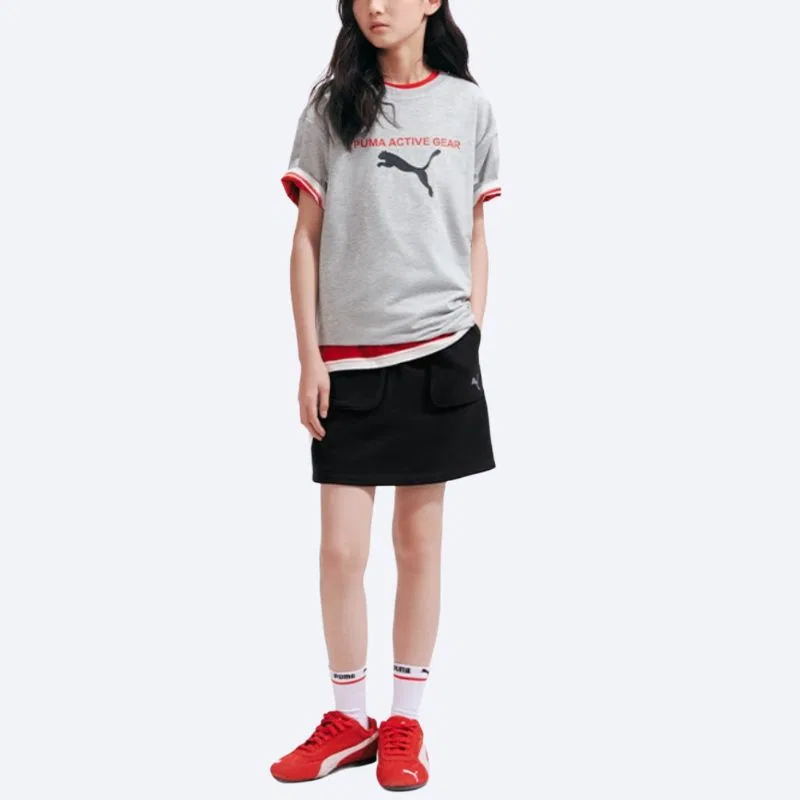 Детская футболка с v-образным вырезом thin PUMA, Medium Heather Gray 00502 — фото 3