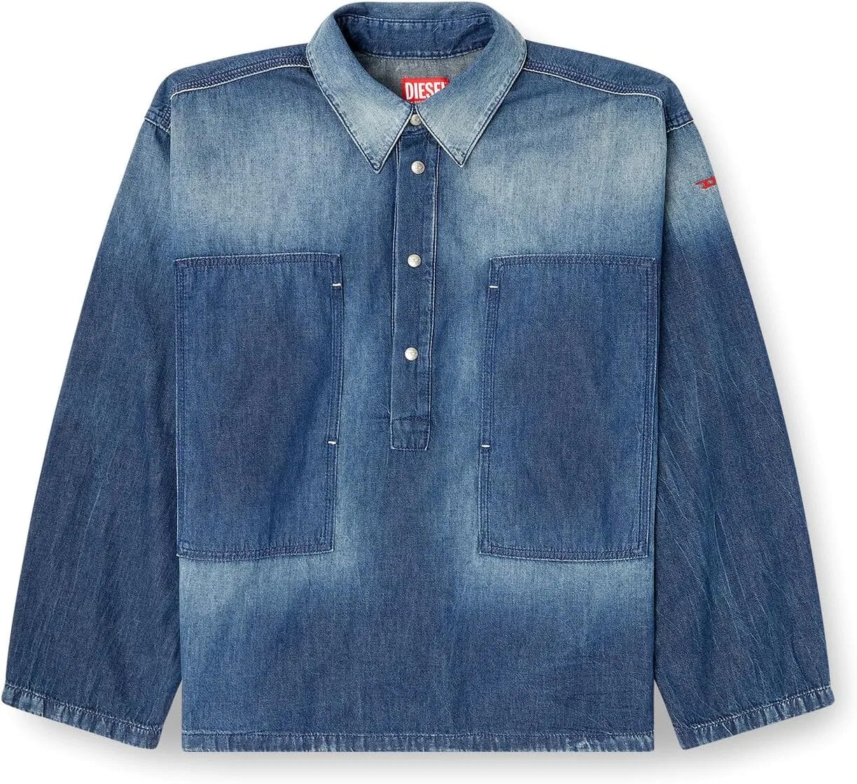 Джинсовая рубашка с аппликациями DE-PRISS, Diesel, indigo blue — фото 4