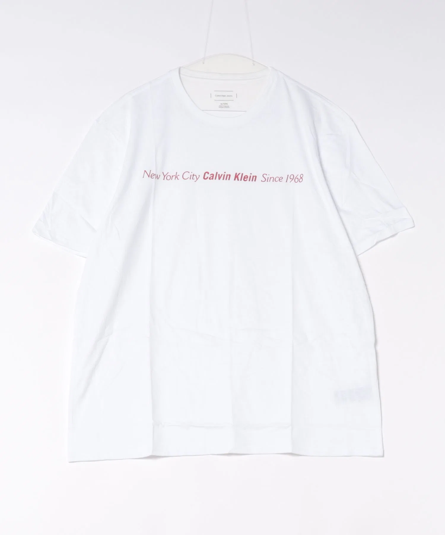Унисекс футболка Calvin Klein с логотипом, круглая горловина, белая