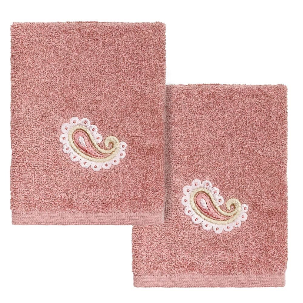 

Linum Home Textiles Турецкий хлопок Mackenzie Набор украшенных мочалок из 2 предметов, цвет Tea Rose