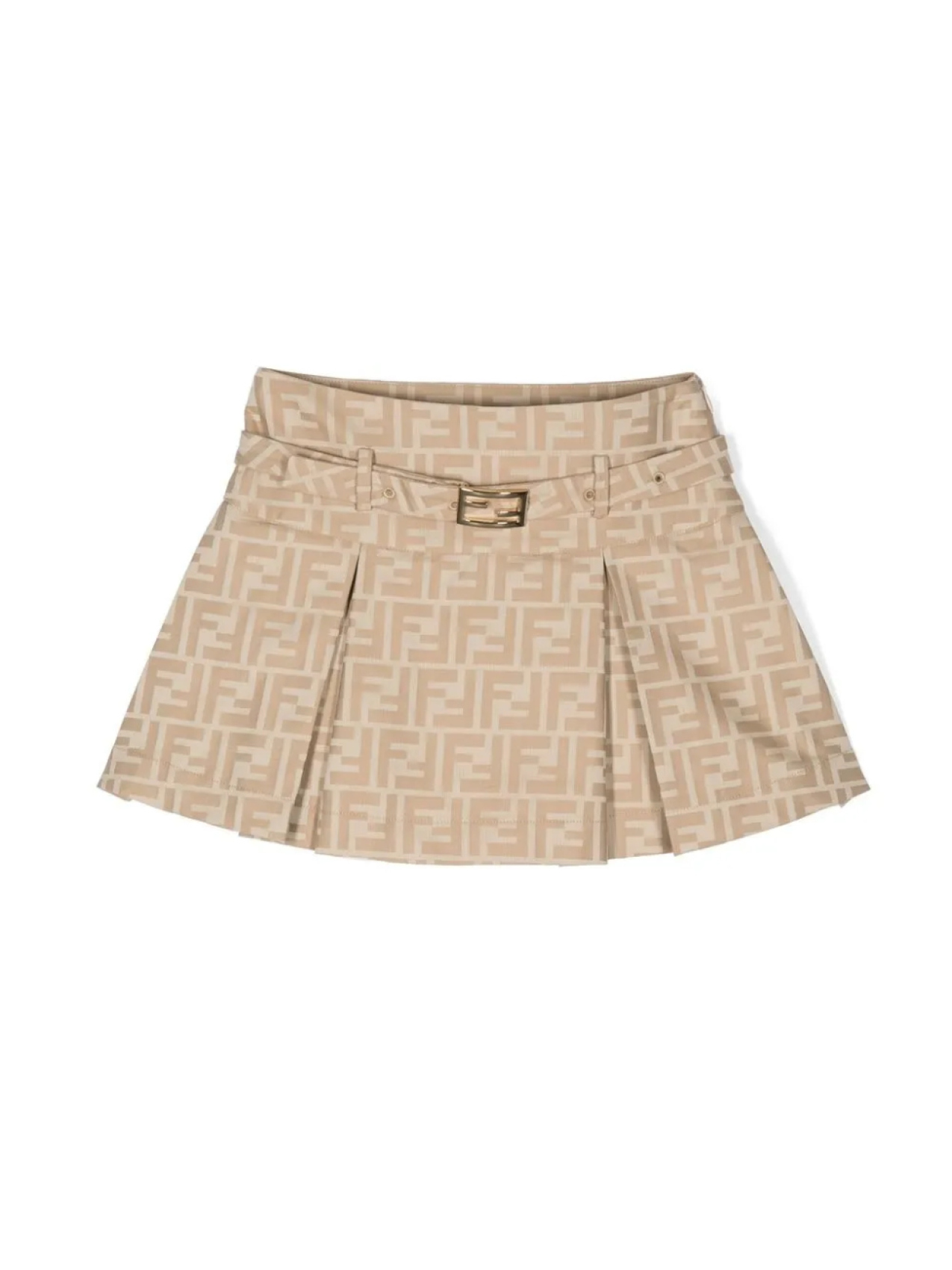 

Юбка со складками и монограммой FF Fendi Kids, нейтральный