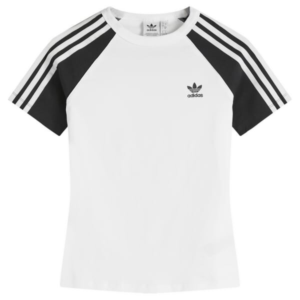 

Узкая футболка с тремя полосками Adidas, черный