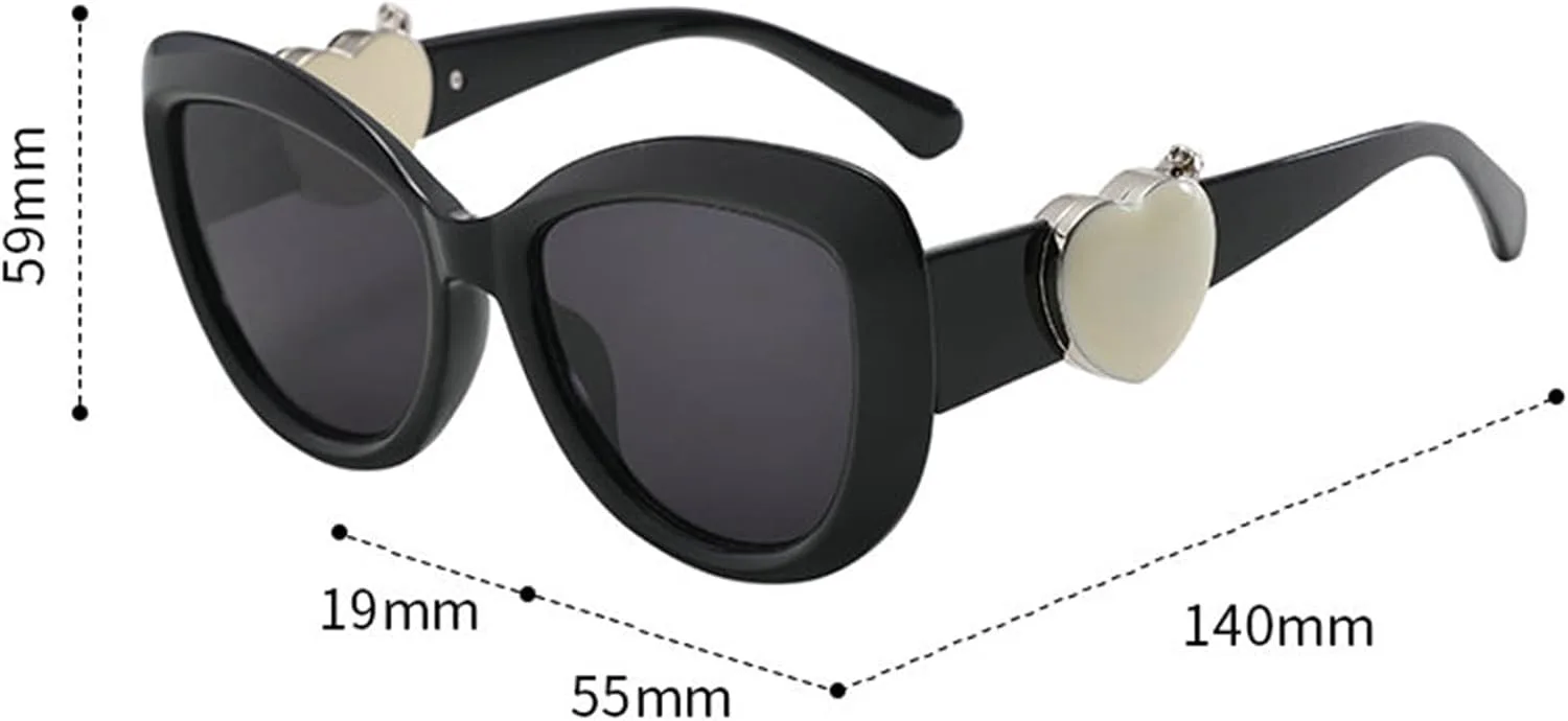 

Willochra Модные солнцезащитные очки большого размера «кошачий глаз» для женщин и мужчин, квадратные солнцезащитные очки с градиентом в форме сердца, защита UV400, C4