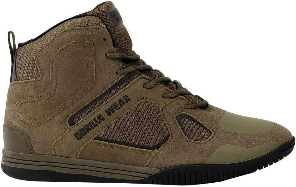 Кроссовки для бодибилдинга Gorilla Wear Troy High Tops - черно-серые - спортивные, повседневные, для тренировок, с логотипом, удобные, с очень прочной фиксацией, для мужчин