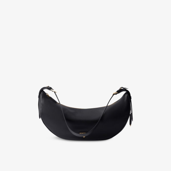 

Сумка кожаная Prada с логотипом, черный