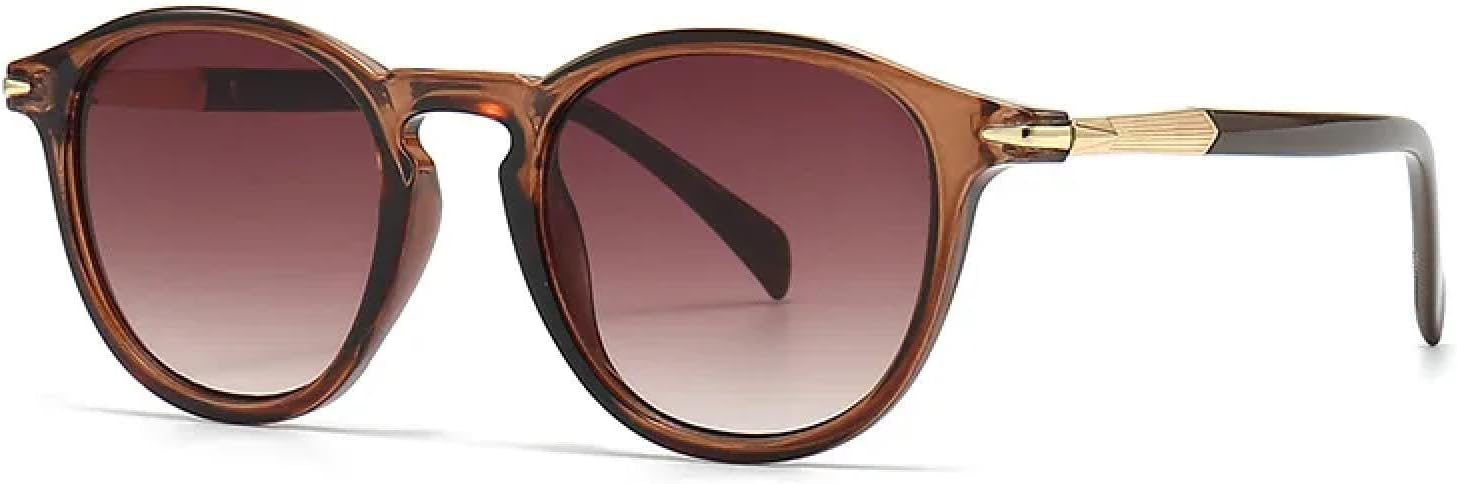 

Классические роскошные круглые солнцезащитные очки для женщин и мужчин, модные винтажные очки в стиле стимпанк, сексуальные женские очки с заклепками для вождения TVTBBVV, Tea Tea