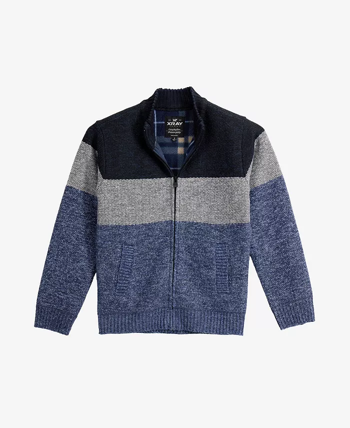 

Мальчиковый свитер с молнией и воротником стойкой на флисовой подкладке Xray, мультиколор