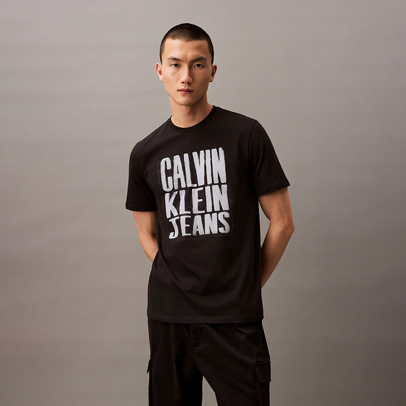 Хлопковая футболка Calvin Klein, черный — фото 4